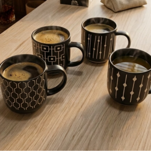 450ml Tea/Coffee Mug Black - Set of 4