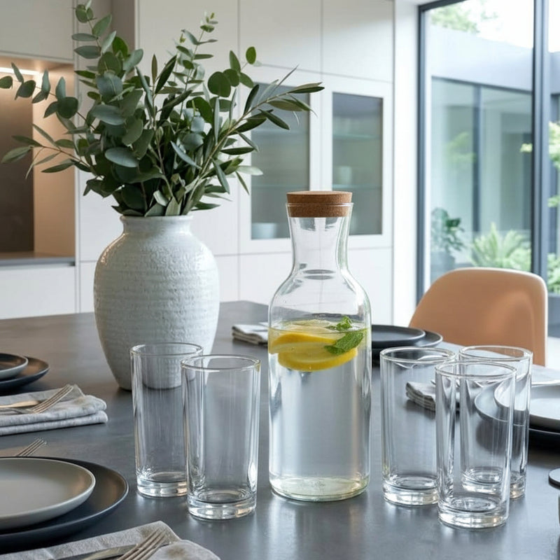 Glass Carafe with 4 Glass